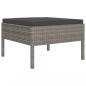 Preview: 2-tlg. Garten-Lounge-Set mit Auflagen Poly Rattan Grau