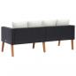 Preview: 2-Sitzer-Gartensofa mit Auflagen Poly Rattan Schwarz