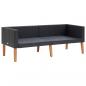 Preview: 2-Sitzer-Gartensofa mit Auflagen Poly Rattan Schwarz