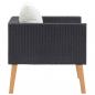 Preview: 1-Sitzer-Gartensofa mit Auflagen Poly Rattan Schwarz