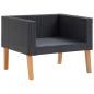 Preview: 1-Sitzer-Gartensofa mit Auflagen Poly Rattan Schwarz