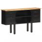 Preview: ARDEBO.de - Sideboard 110x30x65 cm Raues Mango-Massivholz und Stahl   