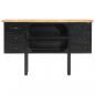 Preview: Sideboard 110x30x65 cm Raues Mango-Massivholz und Stahl   