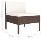 Preview: 6-tlg. Garten-Lounge-Set mit Auflagen Poly Rattan Braun