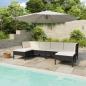 Preview: ARDEBO.de - 6-tlg. Garten-Lounge-Set mit Auflagen Poly Rattan Schwarz