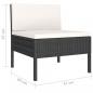 Preview: 6-tlg. Garten-Lounge-Set mit Auflagen Poly Rattan Schwarz