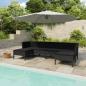 Preview: ARDEBO.de - 6-tlg. Garten-Lounge-Set mit Auflagen Poly Rattan Schwarz