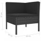 Preview: 6-tlg. Garten-Lounge-Set mit Auflagen Poly Rattan Schwarz