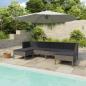 Preview: ARDEBO.de - 6-tlg. Garten-Lounge-Set mit Auflagen Poly Rattan Grau