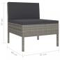 Preview: 6-tlg. Garten-Lounge-Set mit Auflagen Poly Rattan Grau