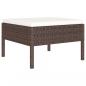 Preview: 4-tlg. Garten-Lounge-Set mit Auflagen Poly Rattan Braun