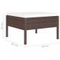 Preview: 4-tlg. Garten-Lounge-Set mit Auflagen Poly Rattan Braun