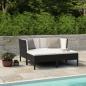 Preview: ARDEBO.de - 4-tlg. Garten-Lounge-Set mit Auflagen Poly Rattan Schwarz