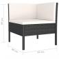 Preview: 4-tlg. Garten-Lounge-Set mit Auflagen Poly Rattan Schwarz