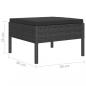 Preview: 4-tlg. Garten-Lounge-Set mit Auflagen Poly Rattan Schwarz