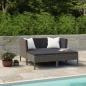 Preview: ARDEBO.de - 4-tlg. Garten-Lounge-Set mit Auflagen Poly Rattan Grau