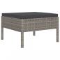 Preview: 4-tlg. Garten-Lounge-Set mit Auflagen Poly Rattan Grau