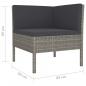 Preview: 4-tlg. Garten-Lounge-Set mit Auflagen Poly Rattan Grau