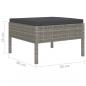 Preview: 4-tlg. Garten-Lounge-Set mit Auflagen Poly Rattan Grau