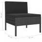 Preview: 10-tlg. Garten-Lounge-Set mit Auflagen Poly Rattan Schwarz