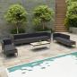 Preview: ARDEBO.de - 10-tlg. Garten-Lounge-Set mit Auflagen Poly Rattan Grau