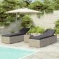 Preview: ARDEBO.de - 3-tlg. Garten-Sonnenliegen mit Teetisch Poly Rattan Grau