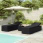 Preview: ARDEBO.de - 3-tlg. Garten-Sonnenliegen mit Teetisch Poly Rattan Schwarz