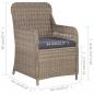 Preview: 7-tlg. Garten-Essgruppe Poly Rattan Braun