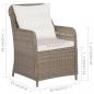 Preview: 9-tlg. Garten-Essgruppe Poly Rattan Braun