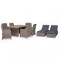 Preview: ARDEBO.de - 9-tlg. Garten-Essgruppe Poly Rattan Braun  