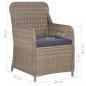 Preview: 9-tlg. Garten-Essgruppe Poly Rattan Braun  