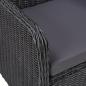 Preview: 7-tlg. Garten-Essgruppe Poly Rattan Schwarz