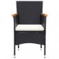 Preview: Garten-Essstühle 4 Stk. Poly Rattan Schwarz