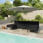 Preview: ARDEBO.de - 6-tlg. Garten-Lounge-Set mit Auflagen Poly Rattan Schwarz