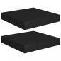 Preview: Schweberegale 2 Stk. Schwarz 23x23,5x3,8 cm MDF