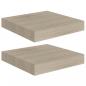 Preview: Schwebende Wandregale 2 Stk. Eichefarben 23x23,5x3,8cm MDF