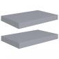 Preview: Schwebende Wandregale 2 Stk. Grau 40x23x3,8cm MDF