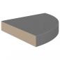 Preview: Eck-Schweberegale 2 Stk. Hochglanz-Grau 25x25x3,8 cm MDF