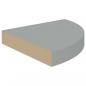 Preview: Eck-Schweberegale 2 Stk. Grau 25x25x3,8 cm MDF