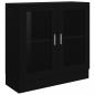 Preview: Vitrinenschrank Schwarz 82,5x30,5x80 cm Holzwerkstoff