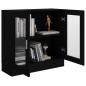 Preview: Vitrinenschrank Schwarz 82,5x30,5x80 cm Holzwerkstoff