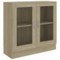 Preview: Vitrinenschrank Sonoma-Eiche 82,5x30,5x80 cm Holzwerkstoff