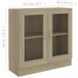 Preview: Vitrinenschrank Sonoma-Eiche 82,5x30,5x80 cm Holzwerkstoff