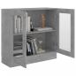 Preview: Vitrinenschrank Betongrau 82,5x30,5x80 cm Holzwerkstoff