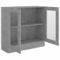 Preview: Vitrinenschrank Betongrau 82,5x30,5x80 cm Holzwerkstoff