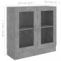 Preview: Vitrinenschrank Betongrau 82,5x30,5x80 cm Holzwerkstoff