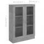 Preview: Vitrinenschrank Betongrau 82,5x30,5x115 cm Holzwerkstoff