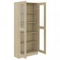 Preview: Vitrinenschrank Sonoma-Eiche 82,5x30,5x185,5 cm Holzwerkstoff