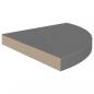 Preview: Eck-Schweberegale 2 Stk. Hochglanz-Grau 35x35x3,8 cm MDF