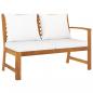 Preview: 5-tlg. Garten-Lounge-Set mit Auflagen Creme Massivholz Akazie